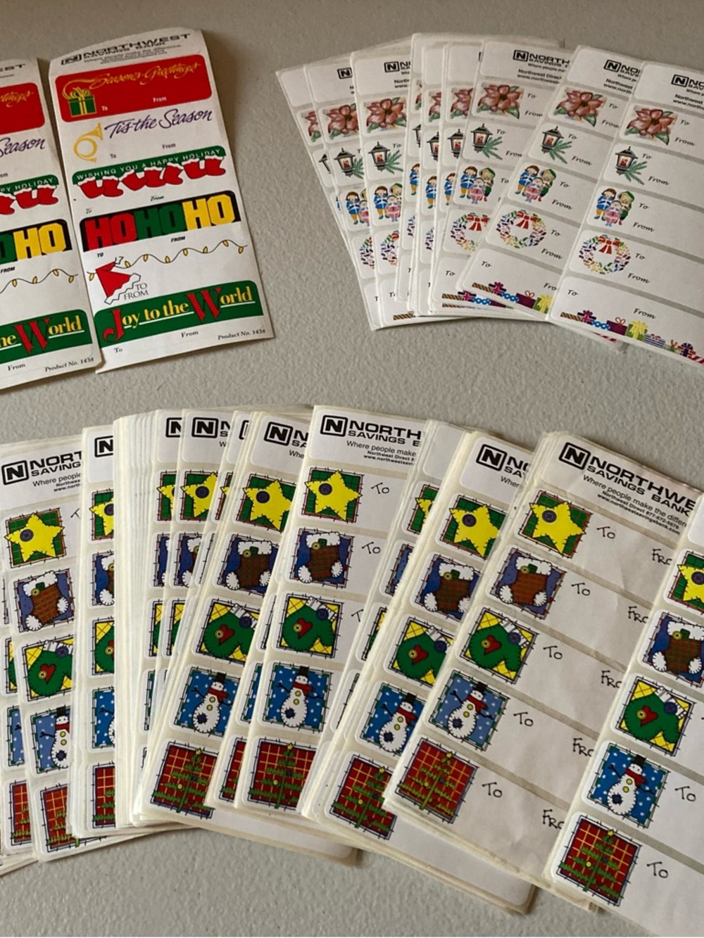 Lot 437 Christmas Gift Tag Stickers Sheets Never Used